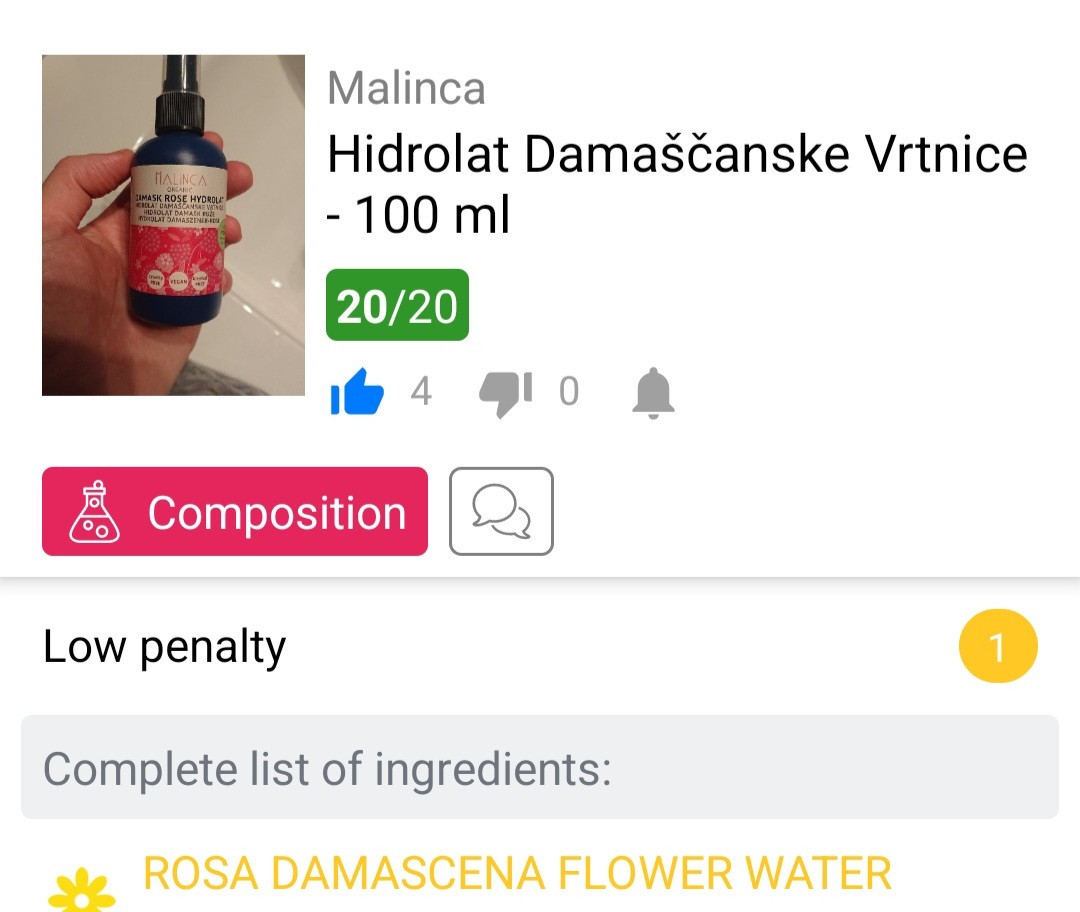 Hidrolat damask ruže bio