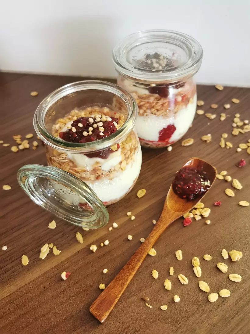 Granola i maline 